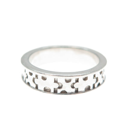 925 Sterling Silver Vintage Puzzle Band Ring Size 6.5