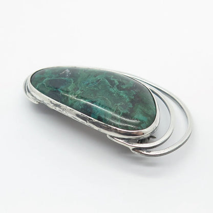 925 Sterling Silver Vintage Israel Real Eilat Gemstone Pin Brooch