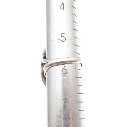 Old Pawn Sterling Silver Vintage Southwestern Turquoise Tribal Ring Size 5.75