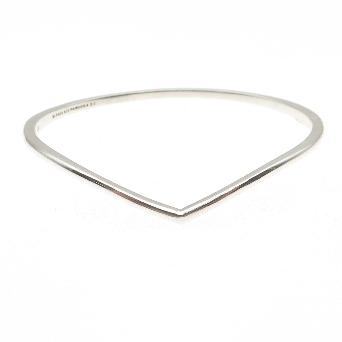 Pandora 925 Sterling Silver Wishbone Bangle Bracelet 6.75"