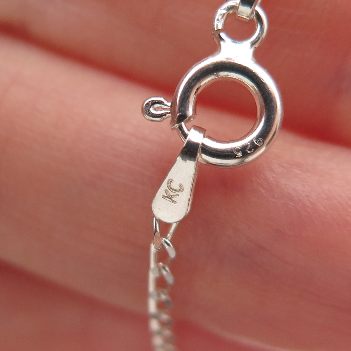 925 Sterling Silver Italy Curb Chain Necklace 18"