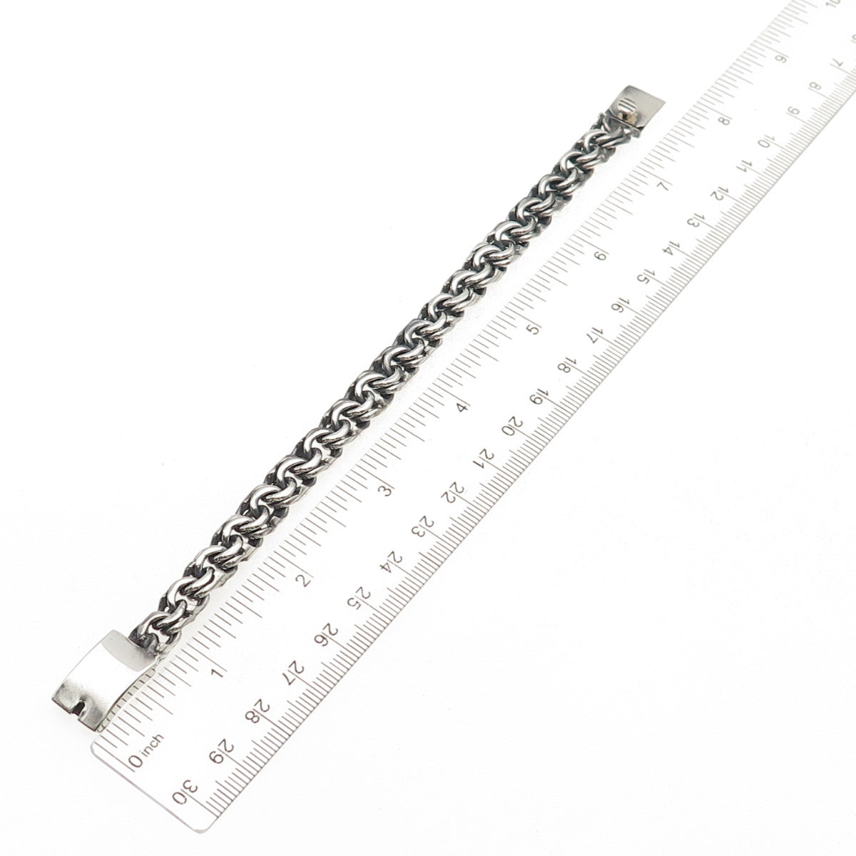 Trejo 925 Sterling Silver Vintage Mexico Oxidized Bismark Link Bracelet 7"
