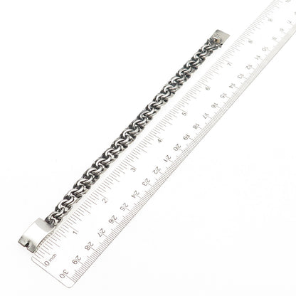 Trejo 925 Sterling Silver Vintage Mexico Oxidized Bismark Link Bracelet 7"
