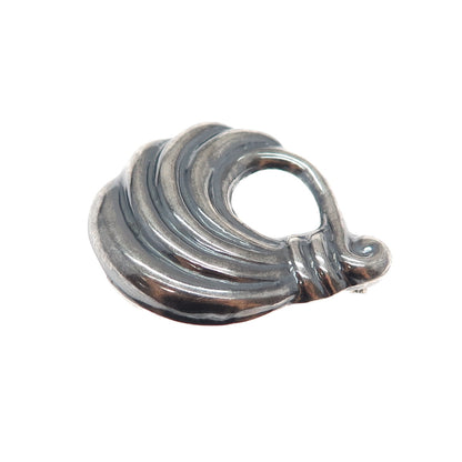 925 Sterling Silver Vintage Mexico Modernist Oxidized Pin Brooch