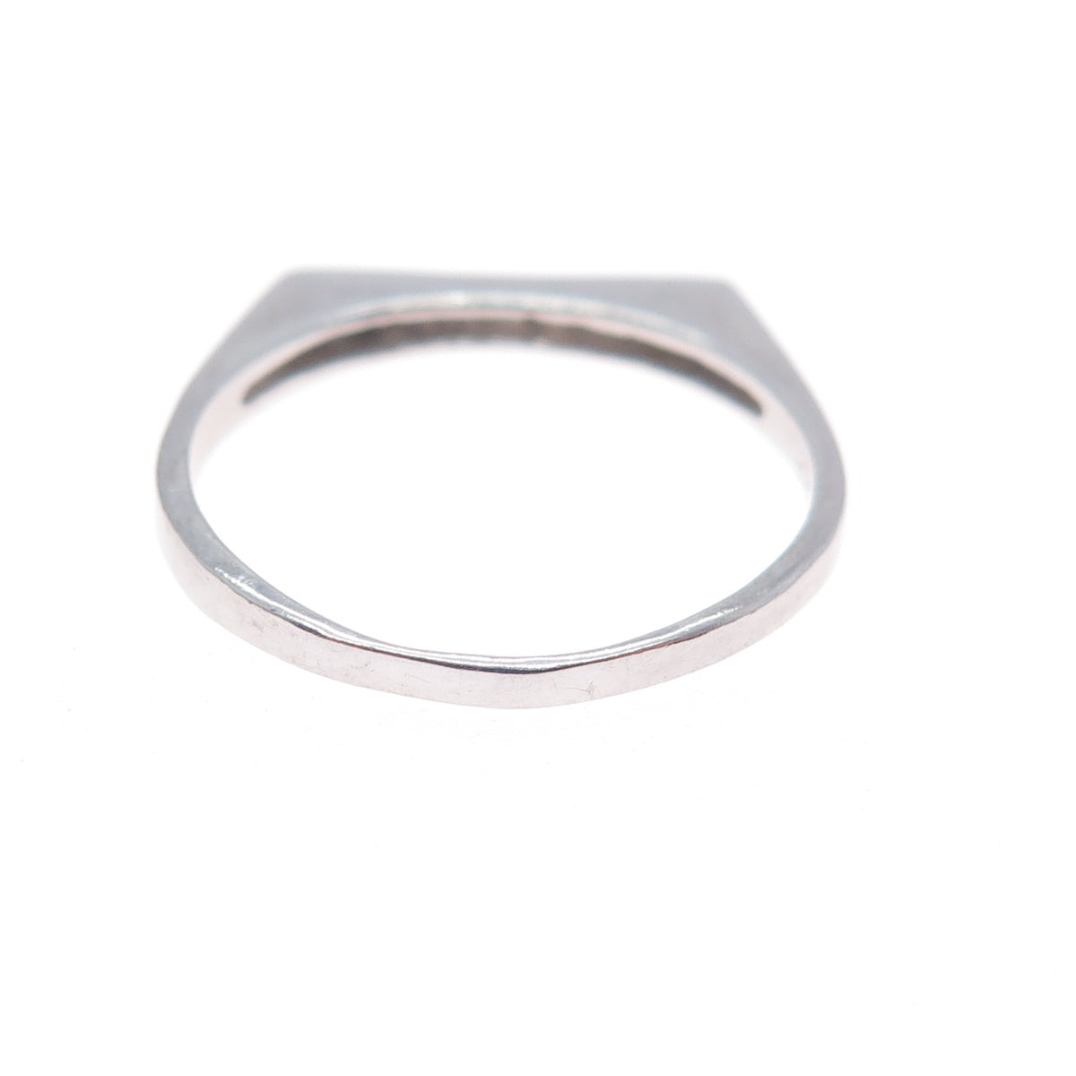 925 Sterling Silver Round-Cut C Z Stackable Bar Ring Size 8.25