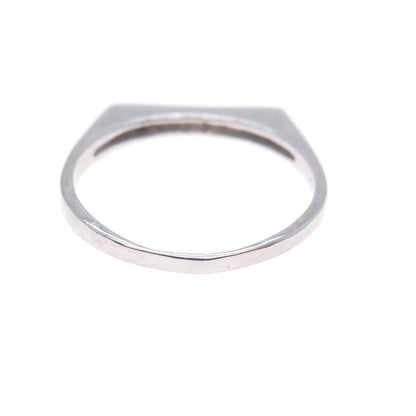 925 Sterling Silver Round-Cut C Z Stackable Bar Ring Size 8.25
