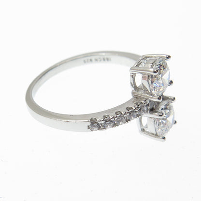 925 Sterling Silver Round-Cut Shaped C Z Ring Size 6