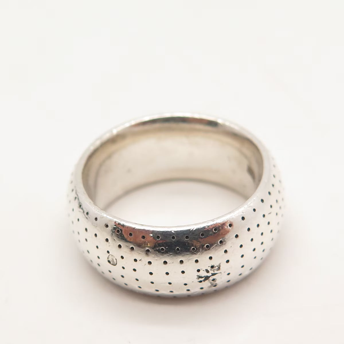 925 Sterling Silver Vintage Zina Dotted Band Ring Size 6