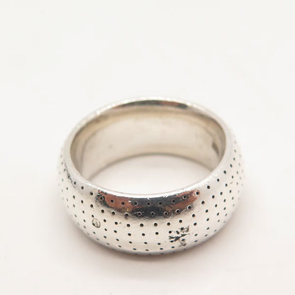 925 Sterling Silver Vintage Zina Dotted Band Ring Size 6