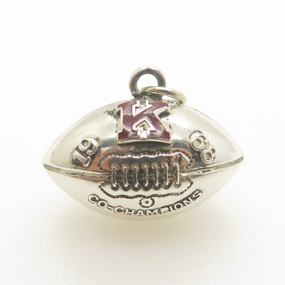 925 Sterling Silver Vintage 1968 Enamel "Duso" Co-Champions Baseball Pendant