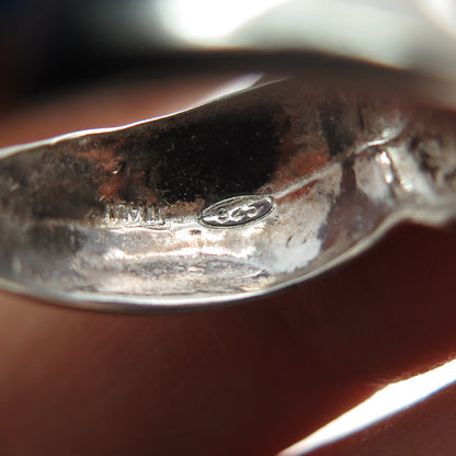 925 Sterling Silver Vintage Italy Modernist Overlap Ring Size 6.25