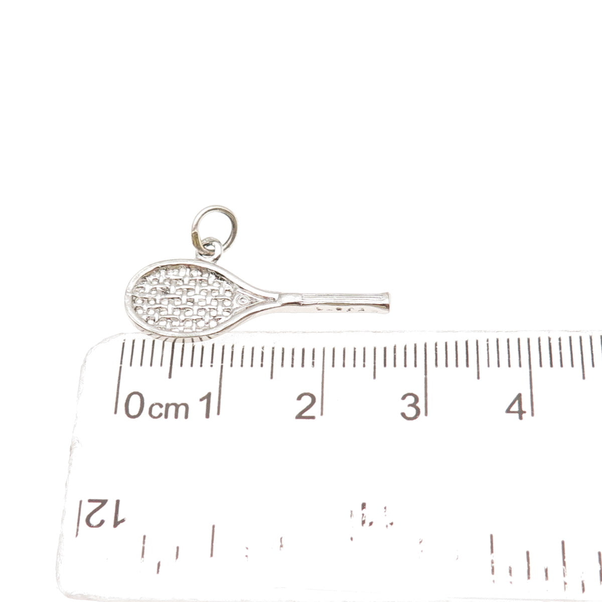 925 Sterling Silver Vintage Tennis Racket Charm Pendant