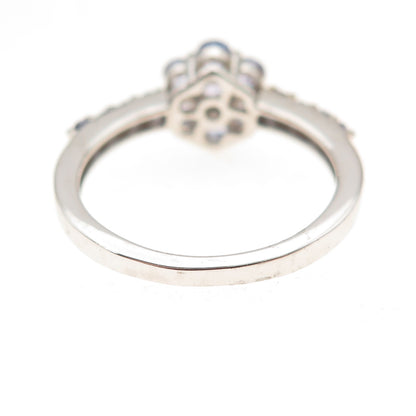 Chuck Clemency 925 Sterling Silver Real Tanzanite Floral Ring Size 8.25