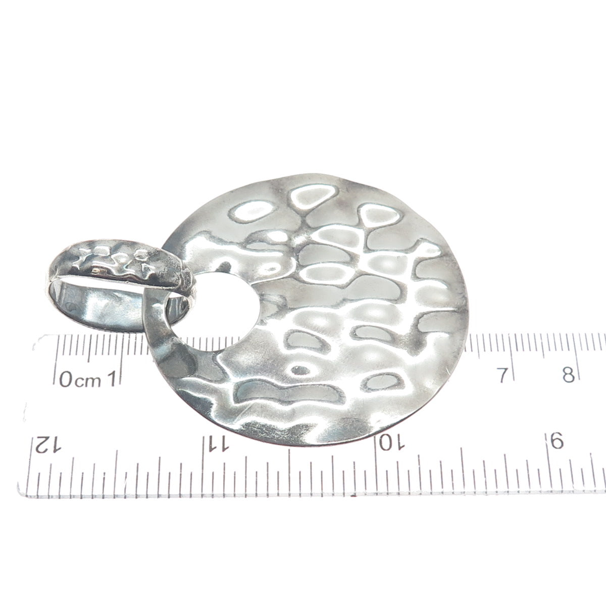 AIL ALUMA 925 Sterling Silver Vintage Modernist Moon Oxidized Pendant