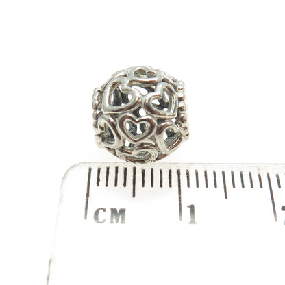 PANDORA 925 Sterling Silver Hearts All Over Bead Charm