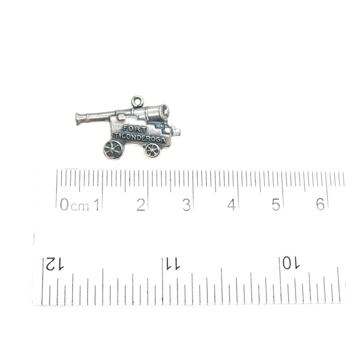 BATES & KLINKE 925 Sterling Silver Vintage Fort Ticonderoga Cannon Charm Pendant