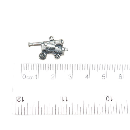 BATES & KLINKE 925 Sterling Silver Vintage Fort Ticonderoga Cannon Charm Pendant