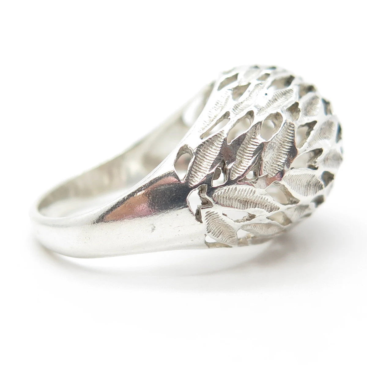 VARGAS 925 Sterling Silver Vintage Modernist Dome Nugget Ring Size 9.25