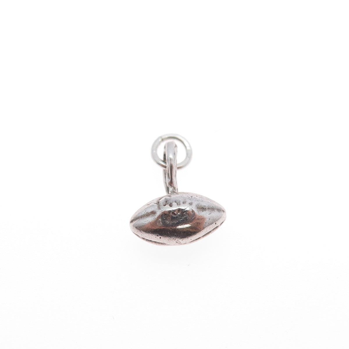 925 Sterling Silver Vintage Football Ball Minimalist 3D Charm Pendant