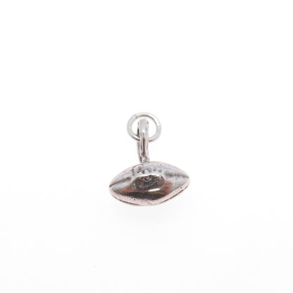 925 Sterling Silver Vintage Football Ball Minimalist 3D Charm Pendant