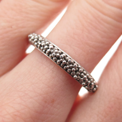 925 Sterling Silver Vintage Granulated Oxidized Band Ring Size 7