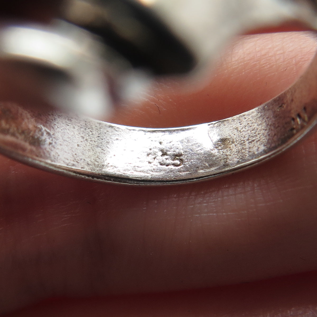 CHAPAL ZENRAY 925 Sterling Silver Vintage Modernist Oxidized Ring Size 7