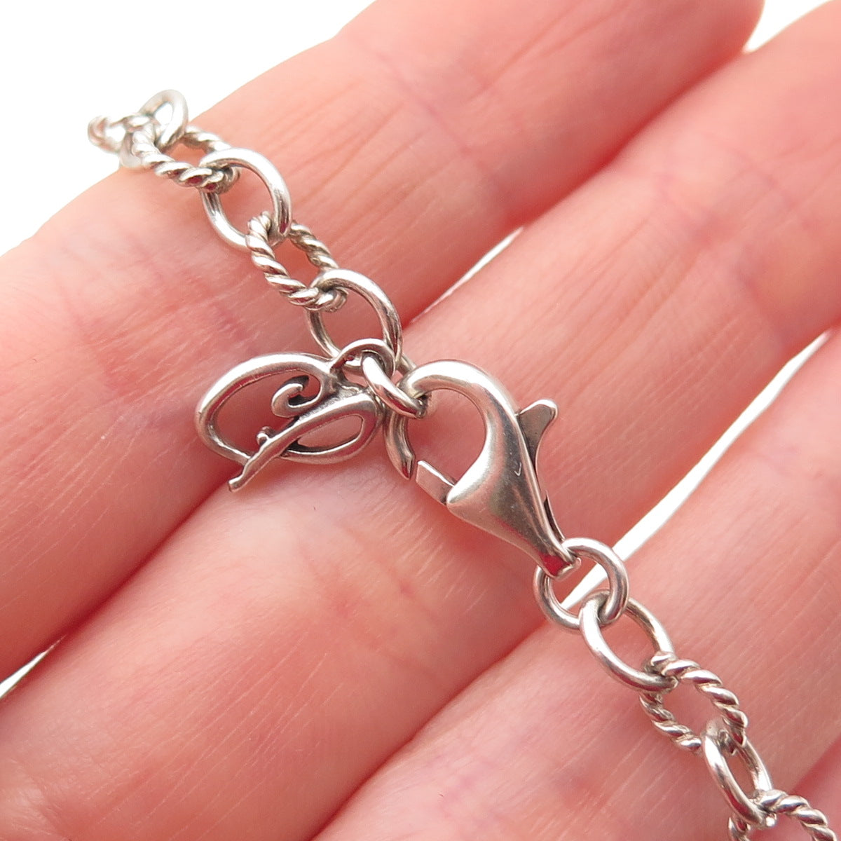 Carolyn Pollack 925 Sterling Silver Vintage Floral Cable Chain Necklace 16"