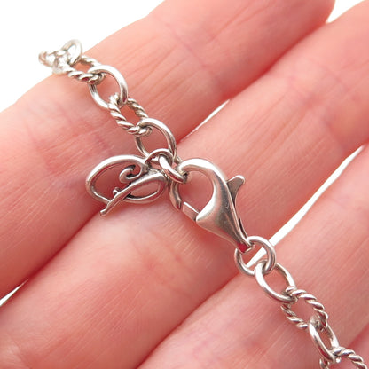 Carolyn Pollack 925 Sterling Silver Vintage Floral Cable Chain Necklace 16"