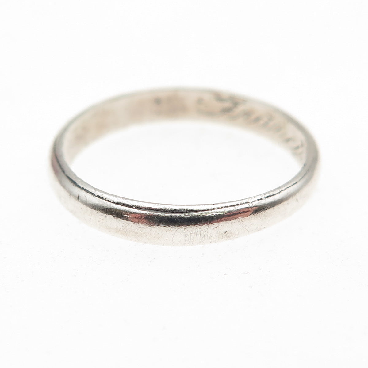 925 Sterling Antique Art Deco Engraved Classic Wedding Band Ring Size 6.75