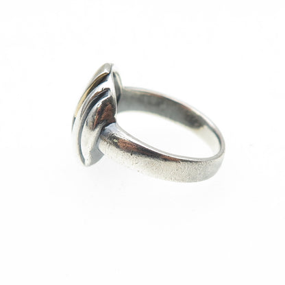 925 Sterling Silver Vintage Modernist Disc Oxidized Ring Size 6.25