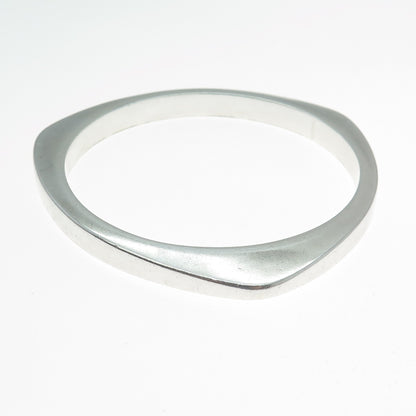 925 Sterling Silver Vintage Mexico Modernist Triangle Bangle Bracelet 8"