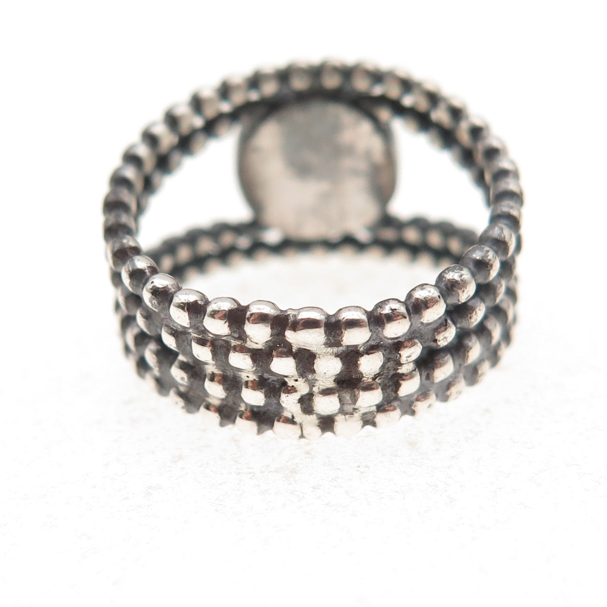 925 Sterling Silver Vintage MN Israel Round-Cut C Z Star of David Ring Size 5.75