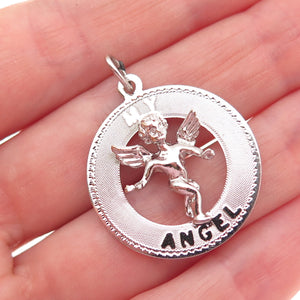 MARK MERCY 925 Sterling Silver Vintage My Angel Cherub Charm Pendant