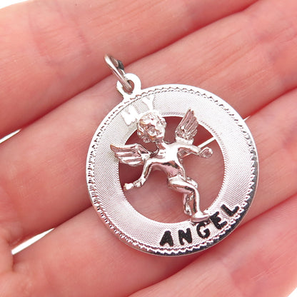 MARK MERCY 925 Sterling Silver Vintage My Angel Cherub Charm Pendant