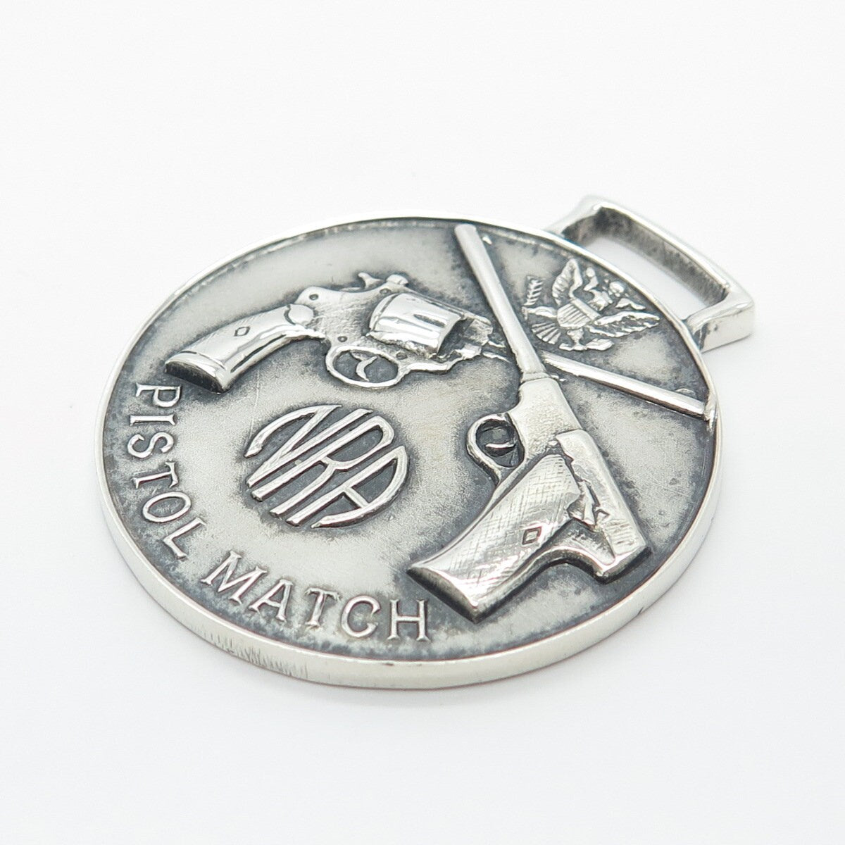 925 Sterling Silver Vintage Bailey Banks & Biddle "Pistol Match" Pendant
