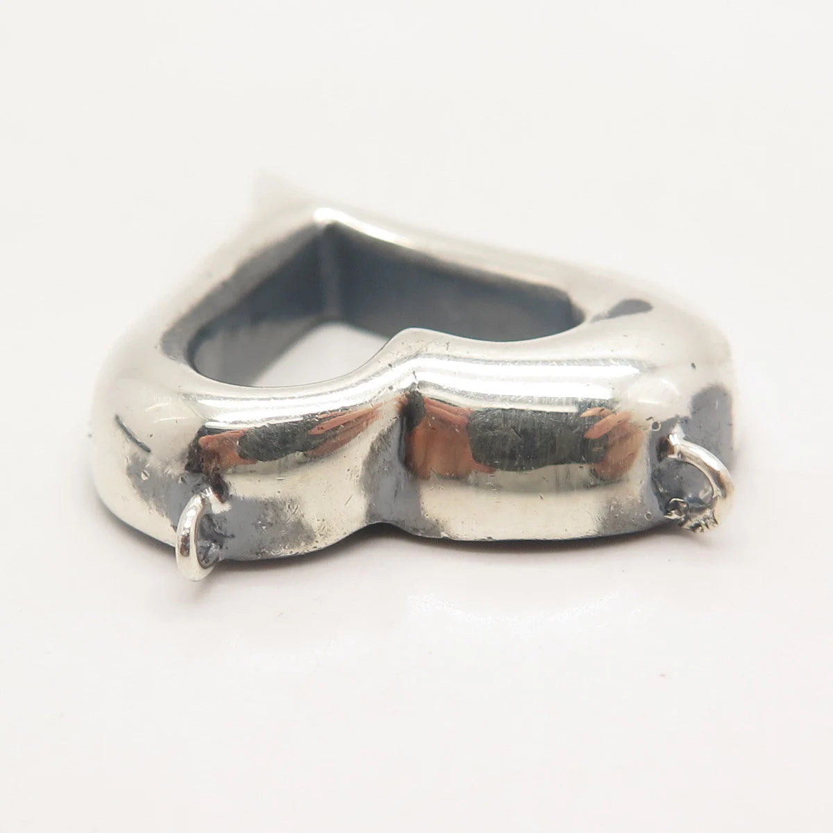 925 Sterling Silver Vintage Open Heart Necklace Central Part