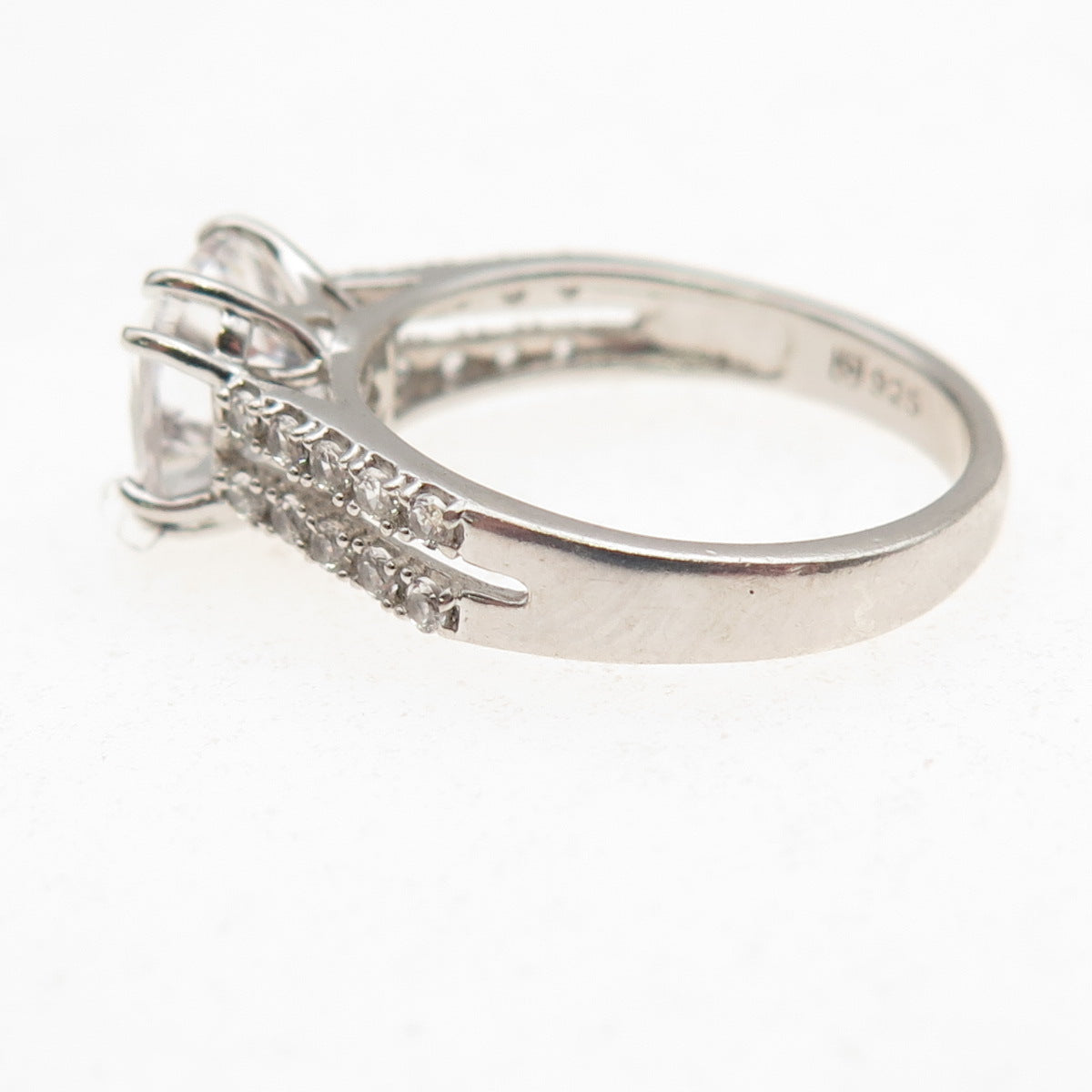 Michelle Albala 925 Sterling Silver Real White Topaz Engagement Ring Size 7.25