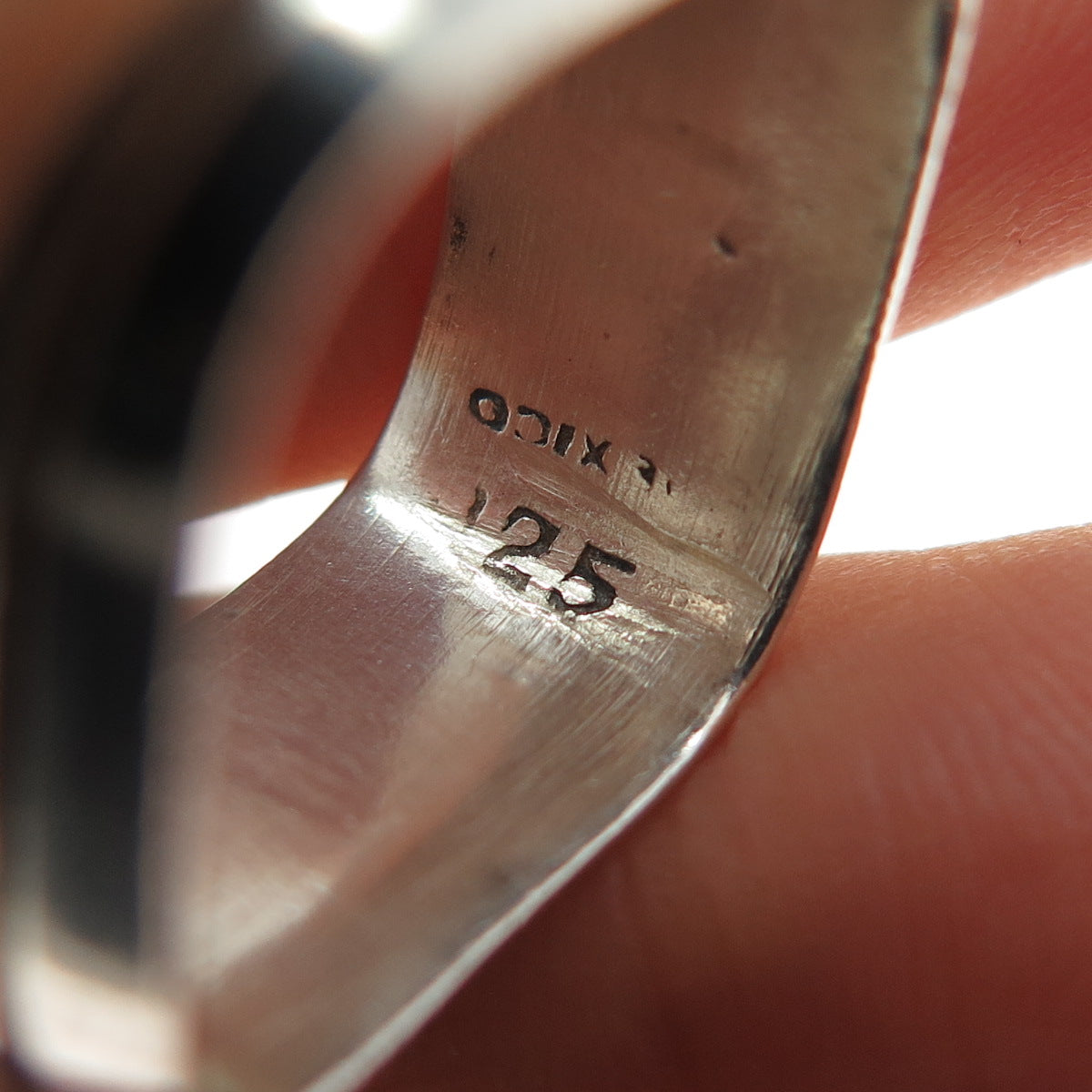 925 Sterling Silver Vintage Mexico Modernist Band Ring Size 7.25