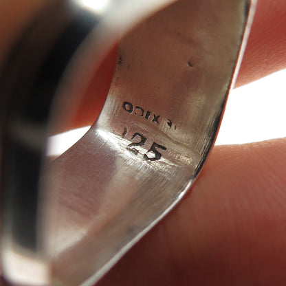 925 Sterling Silver Vintage Mexico Modernist Band Ring Size 7.25