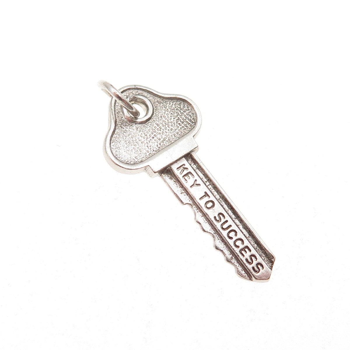 Wells 925 Sterling Silver Vintage Key To Success Oxidized Charm Pendant