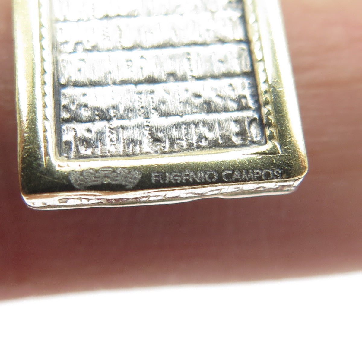 EUGENIO CAMPOS Sterling Silver 2-Tone Vintage St. Mary & Jesus Religious Pendant