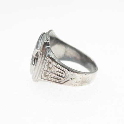REED & CO. 925 Sterling Silver Vintage 1965 Enamel Greeley School 10 Ring Size 5