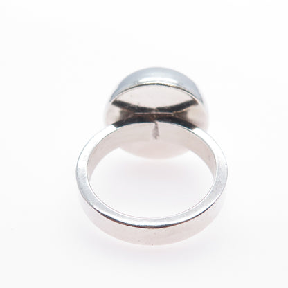 925 Sterling Silver Vintage Modernist Dome Ring Size 7