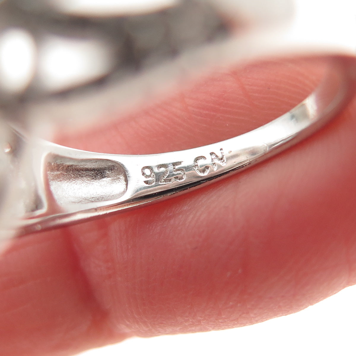 925 Sterling Silver Round-Cut Multi-Color C Z Ring Size 6