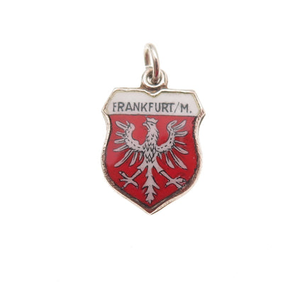 Fritz Reu & Co. 800 Silver Vintage Enamel Frankfurt am Main Mini Charm Pendant