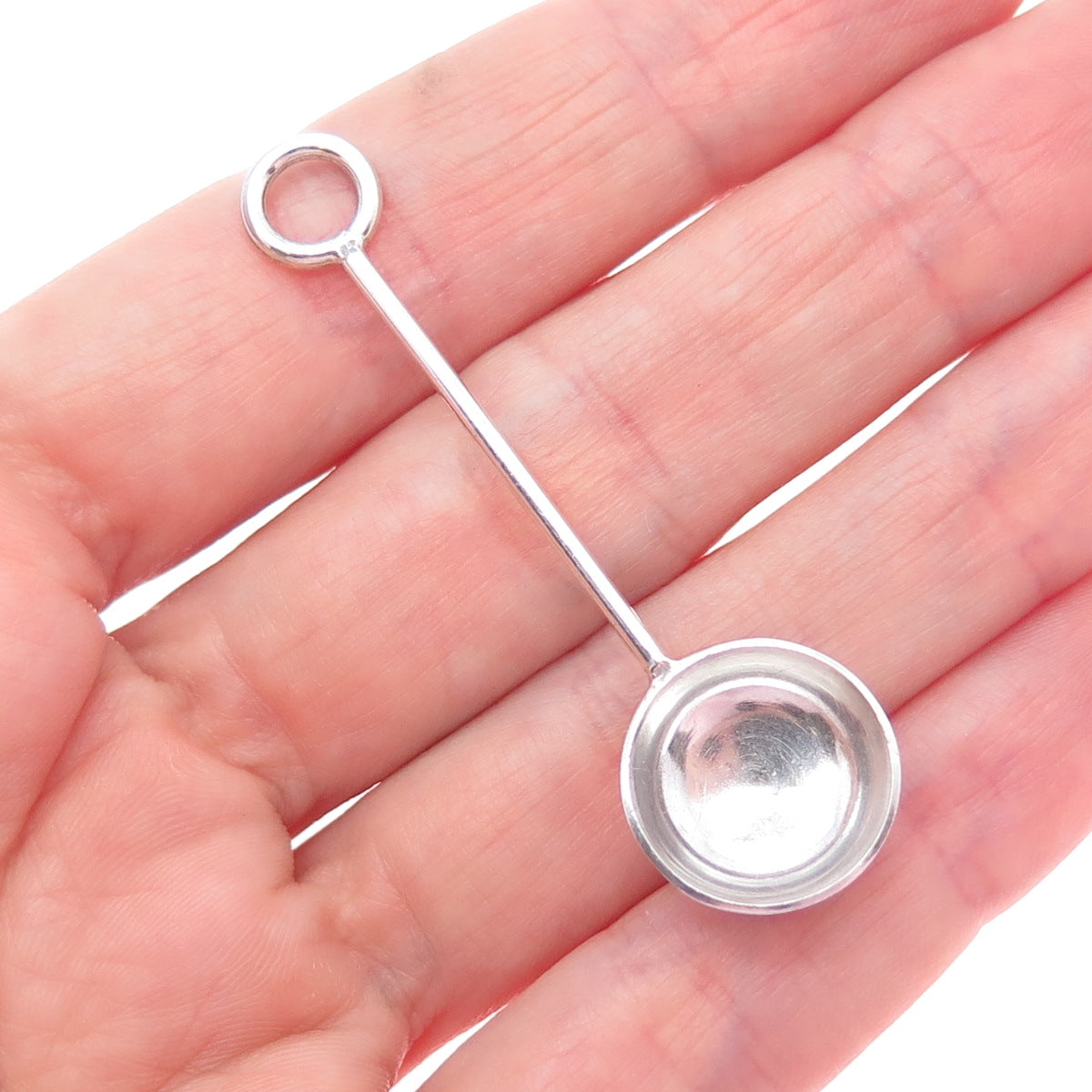 925 Sterling Silver Vintage Snuff Spoon / Ladle Charm Pendant