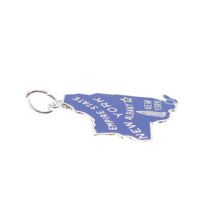 GRIFFITH & SONS CO 925 Sterling Silver Vintage Enamel New York Charm Pendant