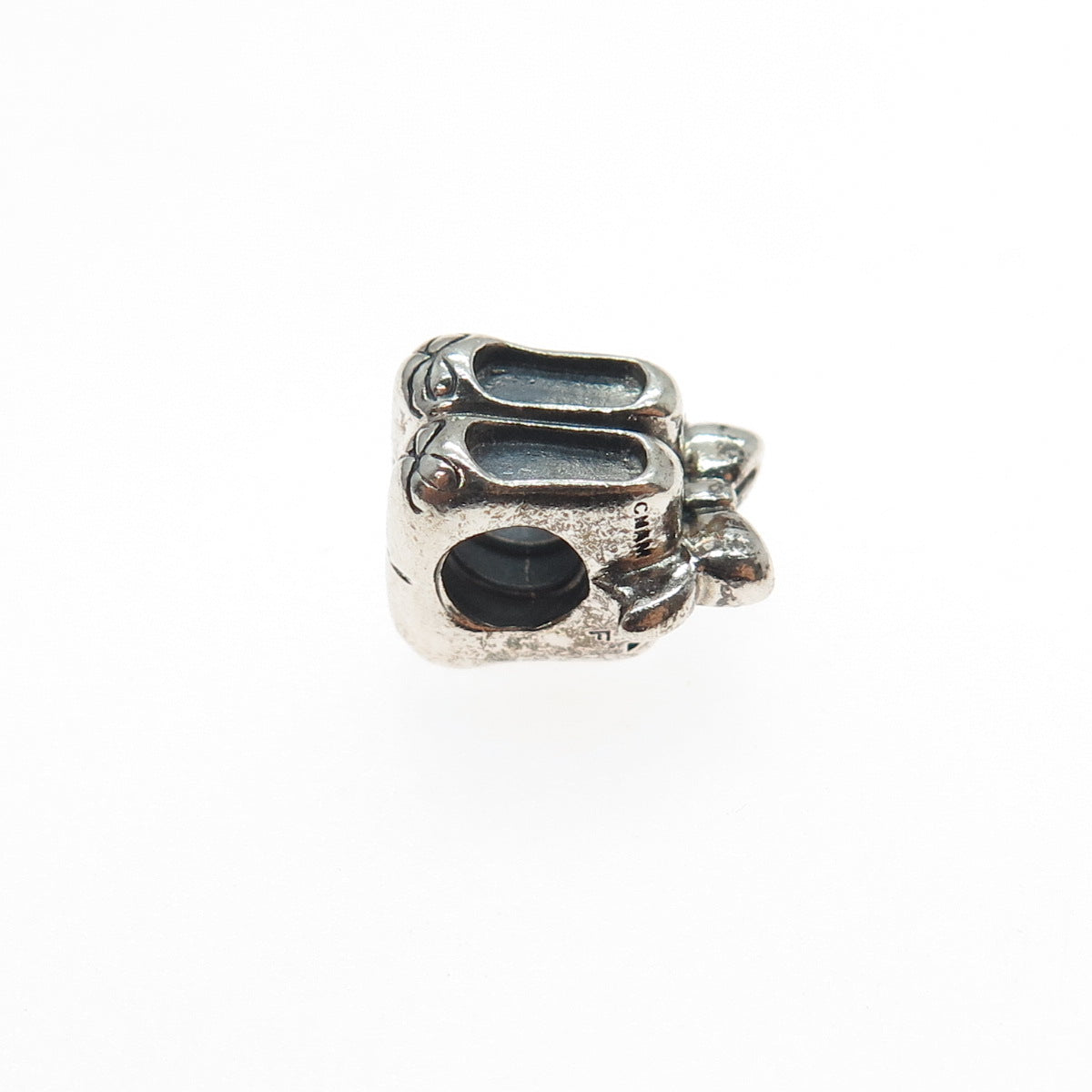CHAMILIA 925 Sterling Silver Ballet Bow Shoes Slide Bead Charm