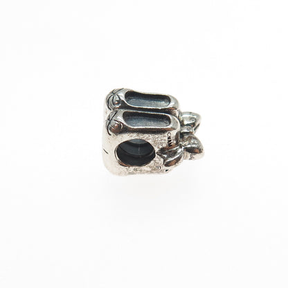 CHAMILIA 925 Sterling Silver Ballet Bow Shoes Slide Bead Charm