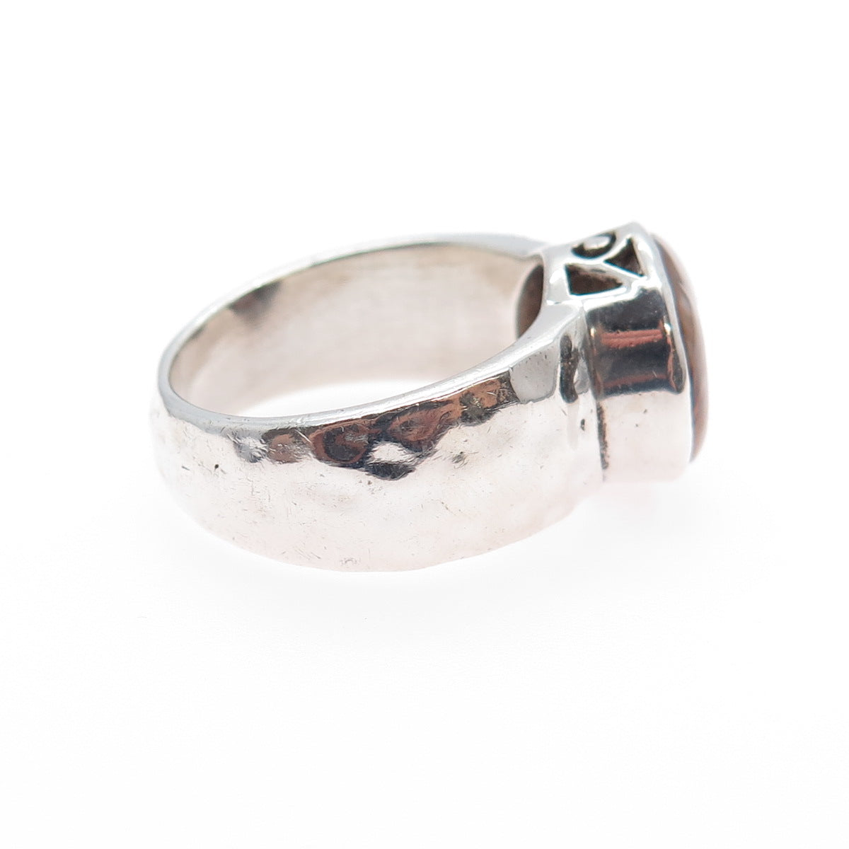SILPADA 925 Sterling Silver Vintage Real Pearl Modernist Hammered Ring Size 9.25